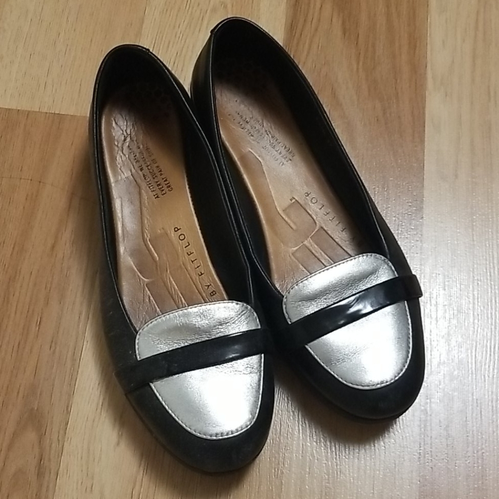 Fitflop black and silver loafers